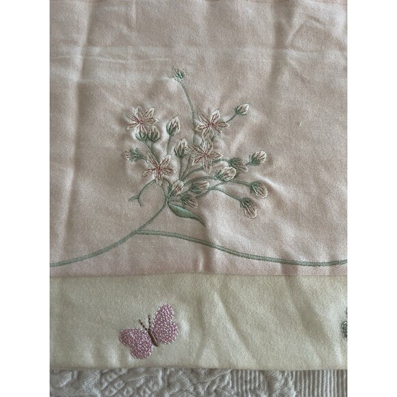 Kids Line Luxury Embroidered Valance Flowers Butterfly Pink Nursery Girls 60x15 - Picture 8 of 14